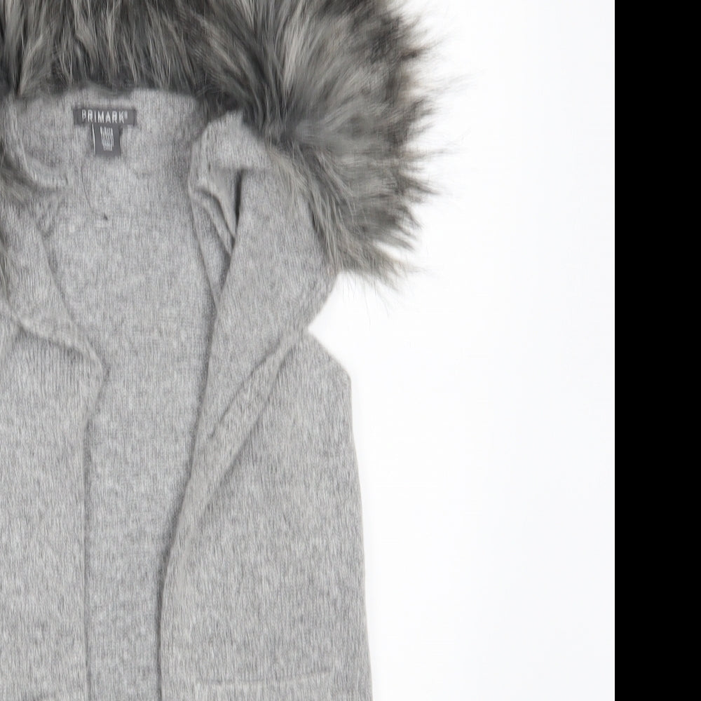 Primark Girls Grey  Knit Wrap Jumper Size 8-9 Years