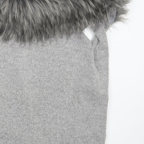 Primark Girls Grey  Knit Wrap Jumper Size 8-9 Years