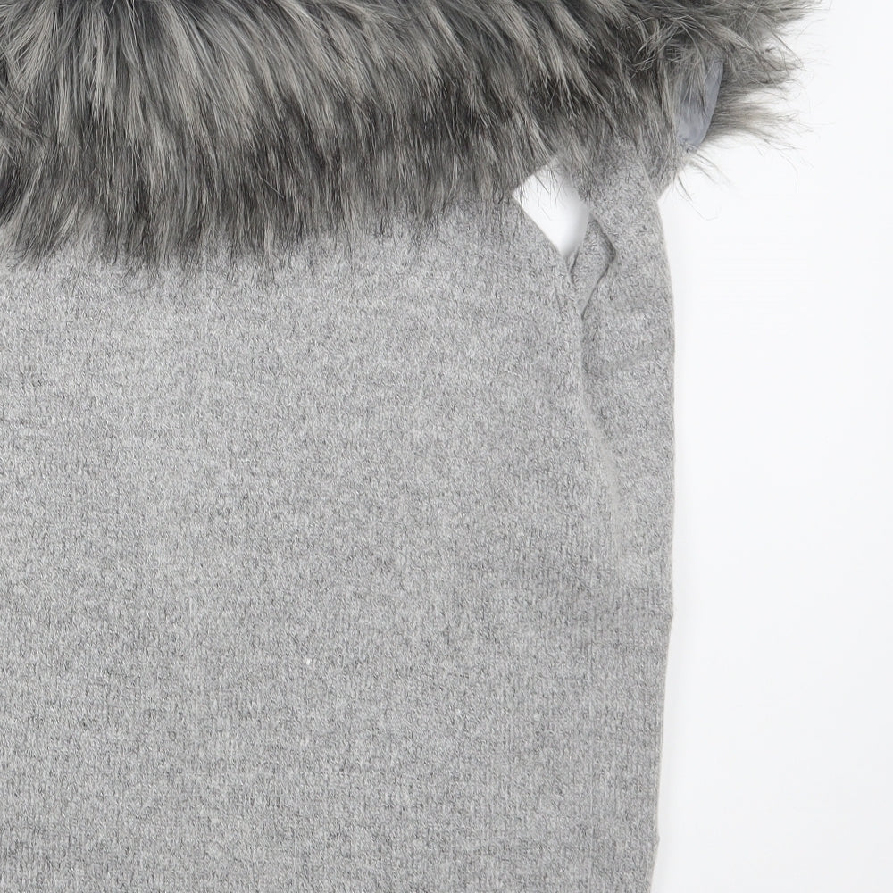 Primark Girls Grey  Knit Wrap Jumper Size 8-9 Years