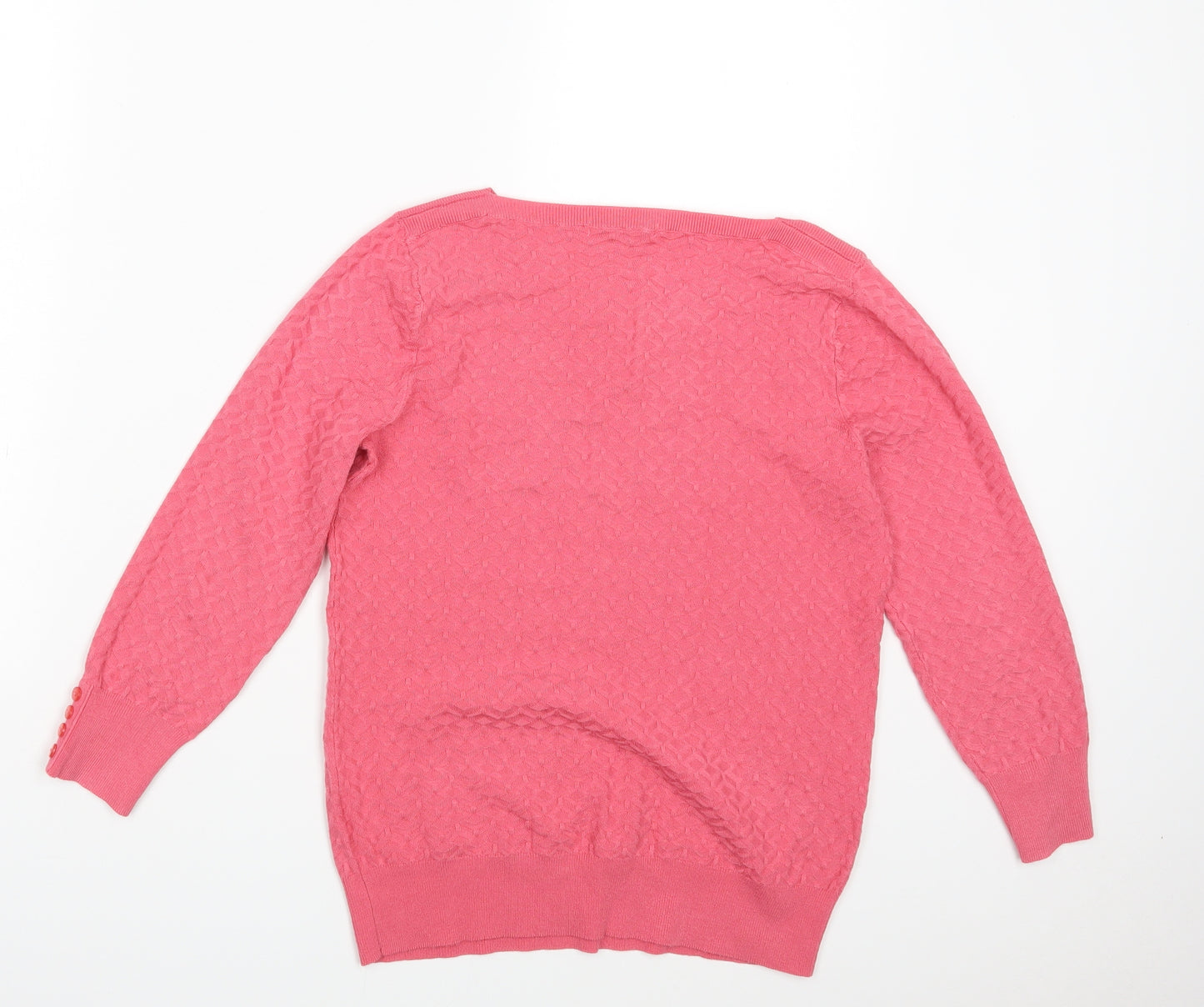 TU Womens Pink Geometric Knit Pullover Jumper Size 8