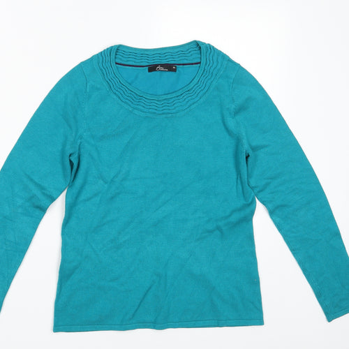BM Collection Womens Blue  Knit Pullover Jumper Size XS