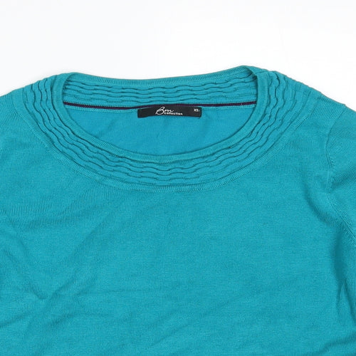 BM Collection Womens Blue  Knit Pullover Jumper Size XS