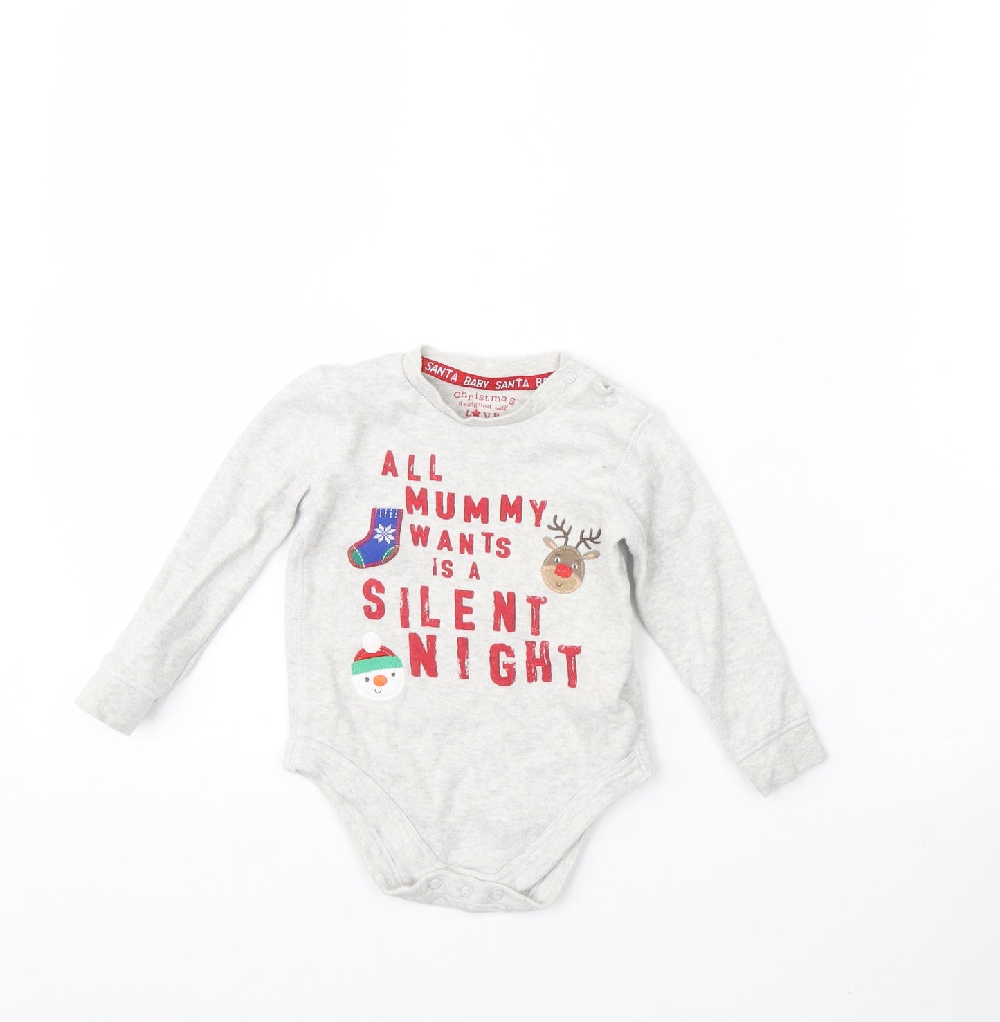 F&F Baby Grey   Babygrow One-Piece Size 9-12 Months