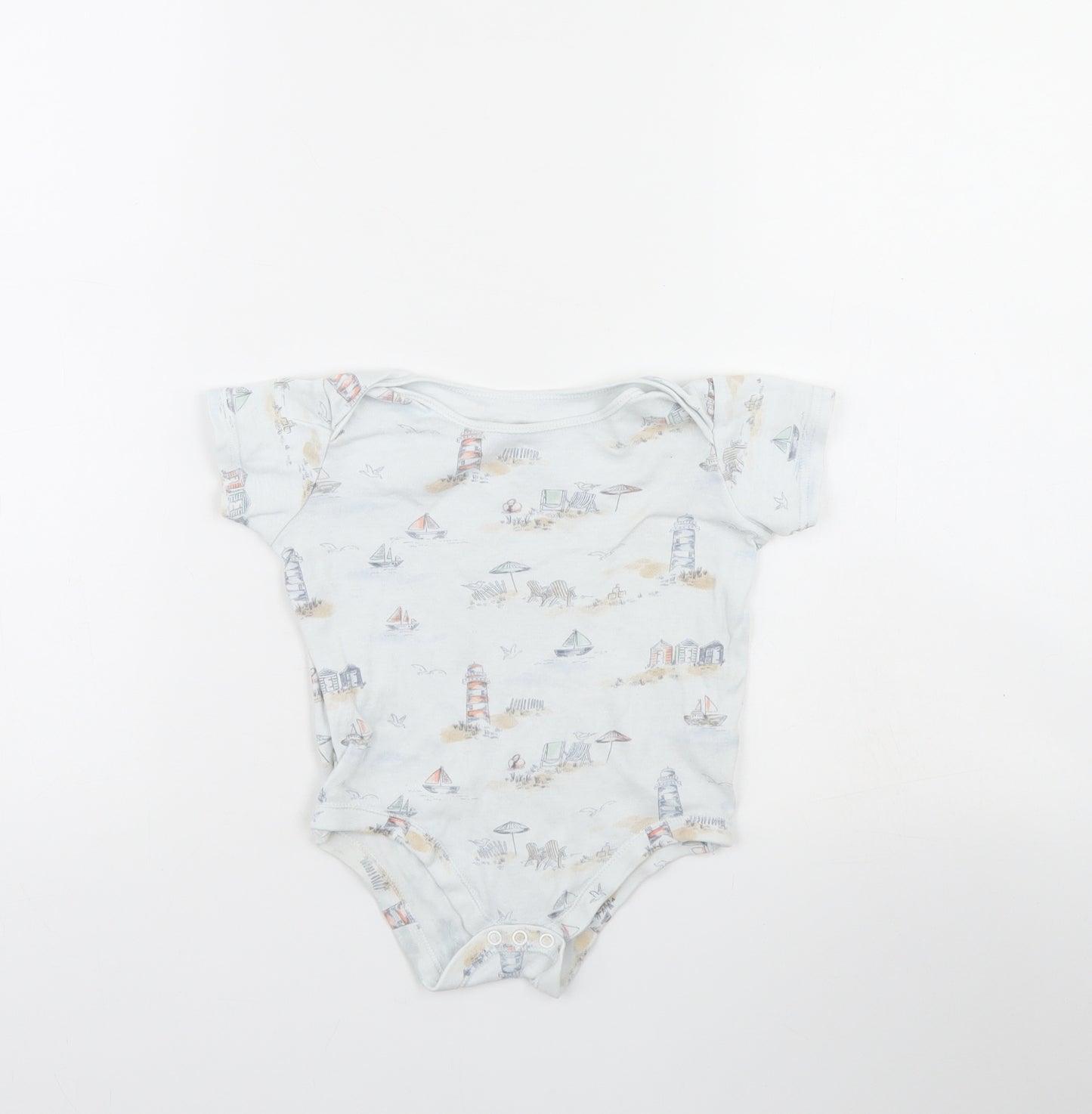 TU Baby Grey Spotted  Babygrow One-Piece Size 12 Months  - beach