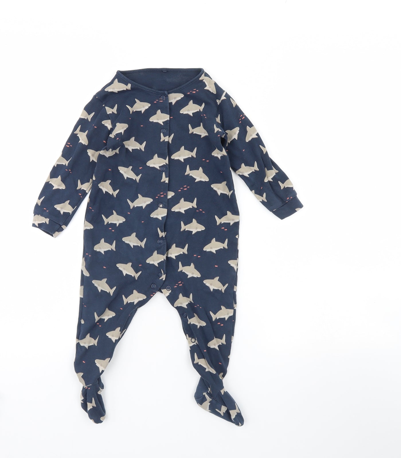 NEXT Baby Blue Animal Print  Babygrow One-Piece Size 12 Months  - Shark