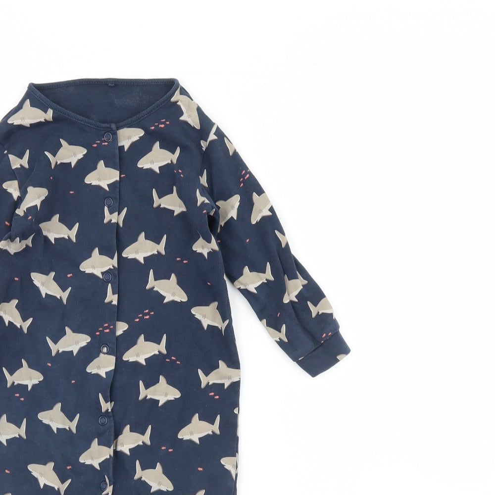 NEXT Baby Blue Animal Print  Babygrow One-Piece Size 12 Months  - Shark
