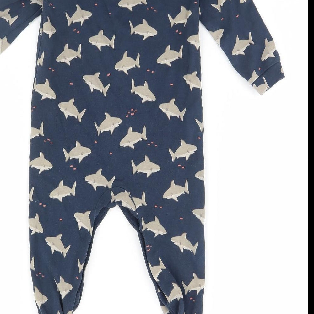 NEXT Baby Blue Animal Print  Babygrow One-Piece Size 12 Months  - Shark