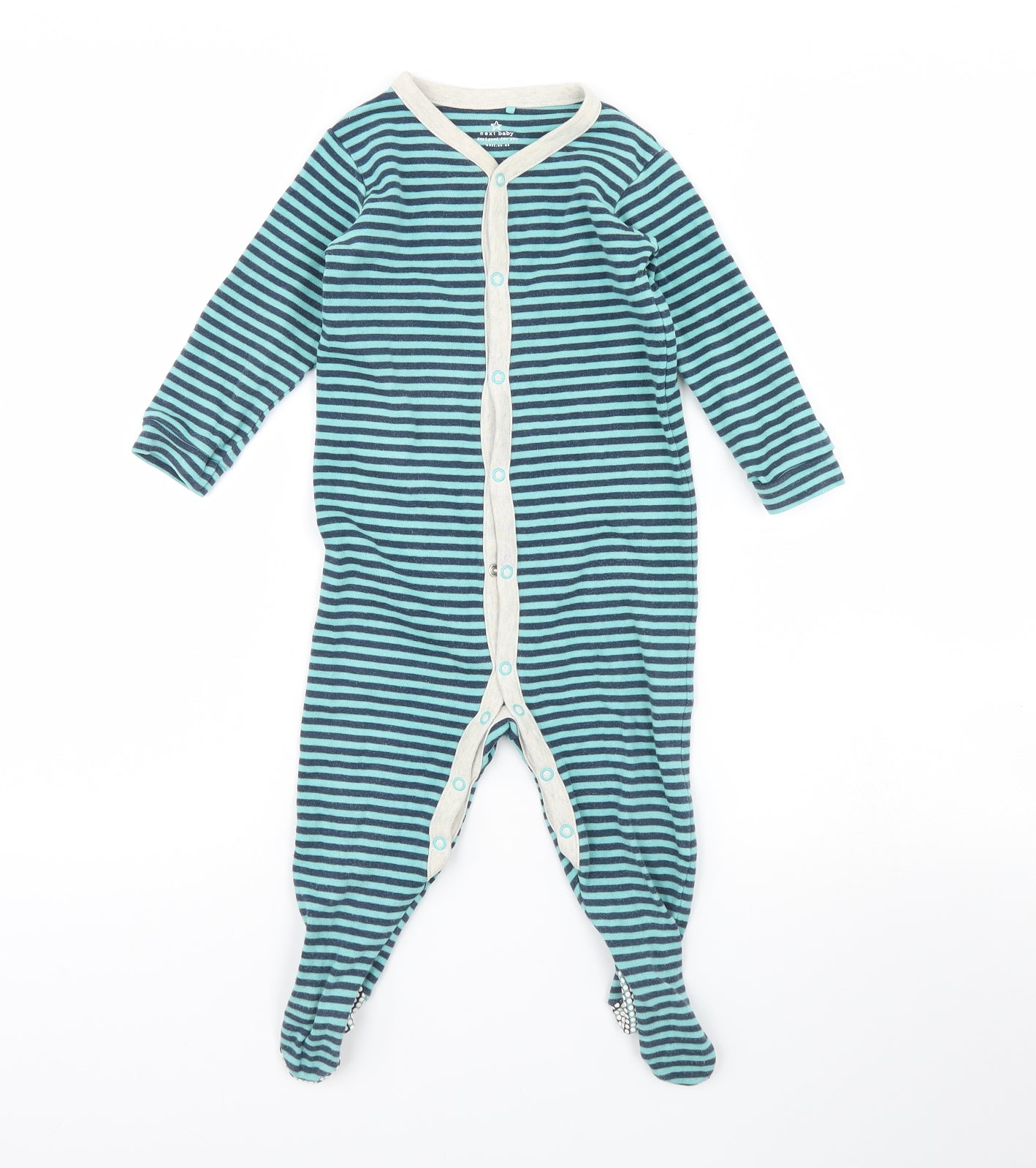 NEXT Baby Green Striped  Babygrow One-Piece Size 12 Months