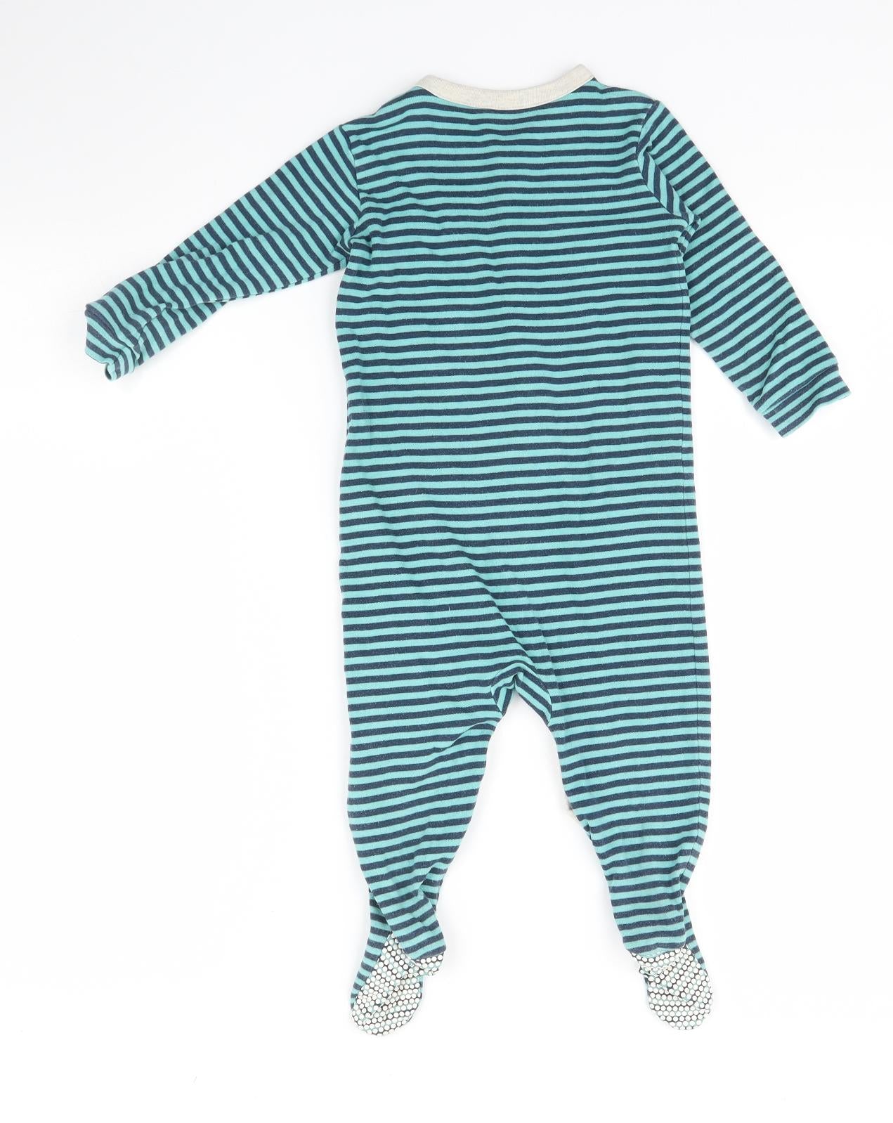 NEXT Baby Green Striped  Babygrow One-Piece Size 12 Months