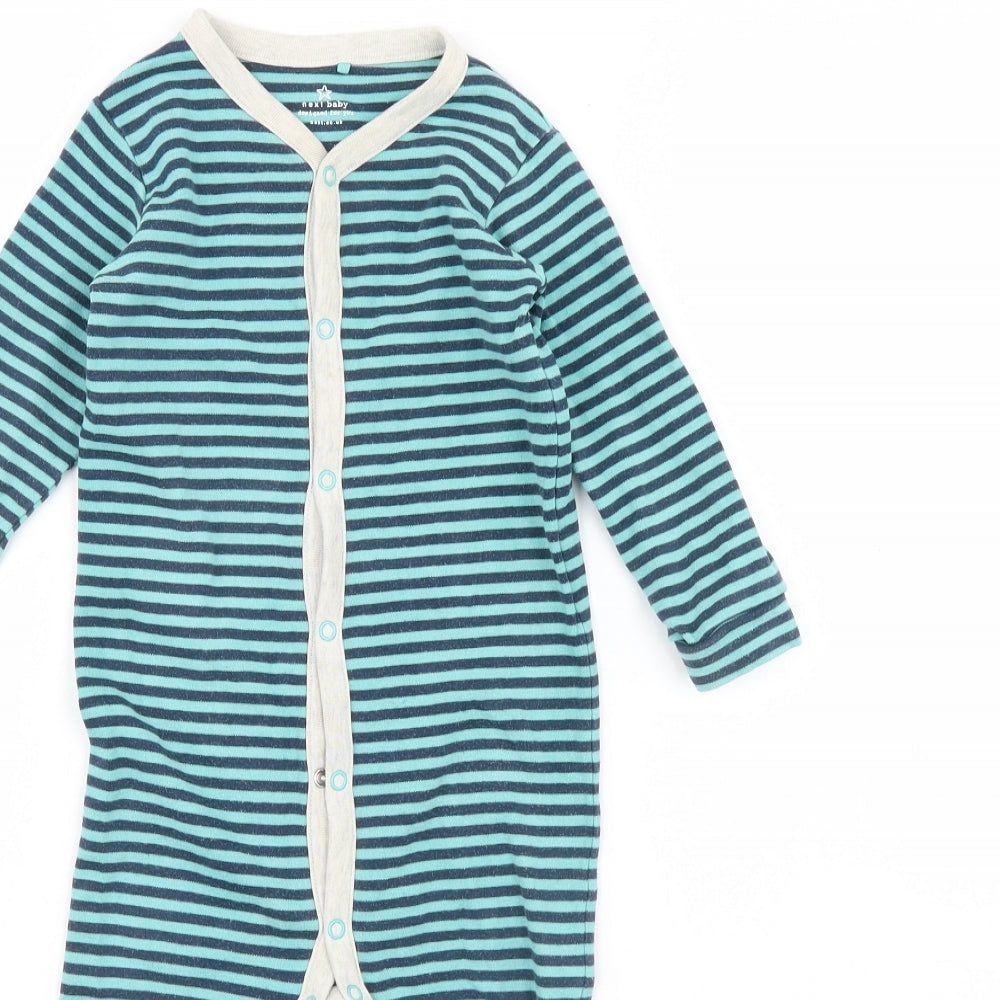 NEXT Baby Green Striped  Babygrow One-Piece Size 12 Months