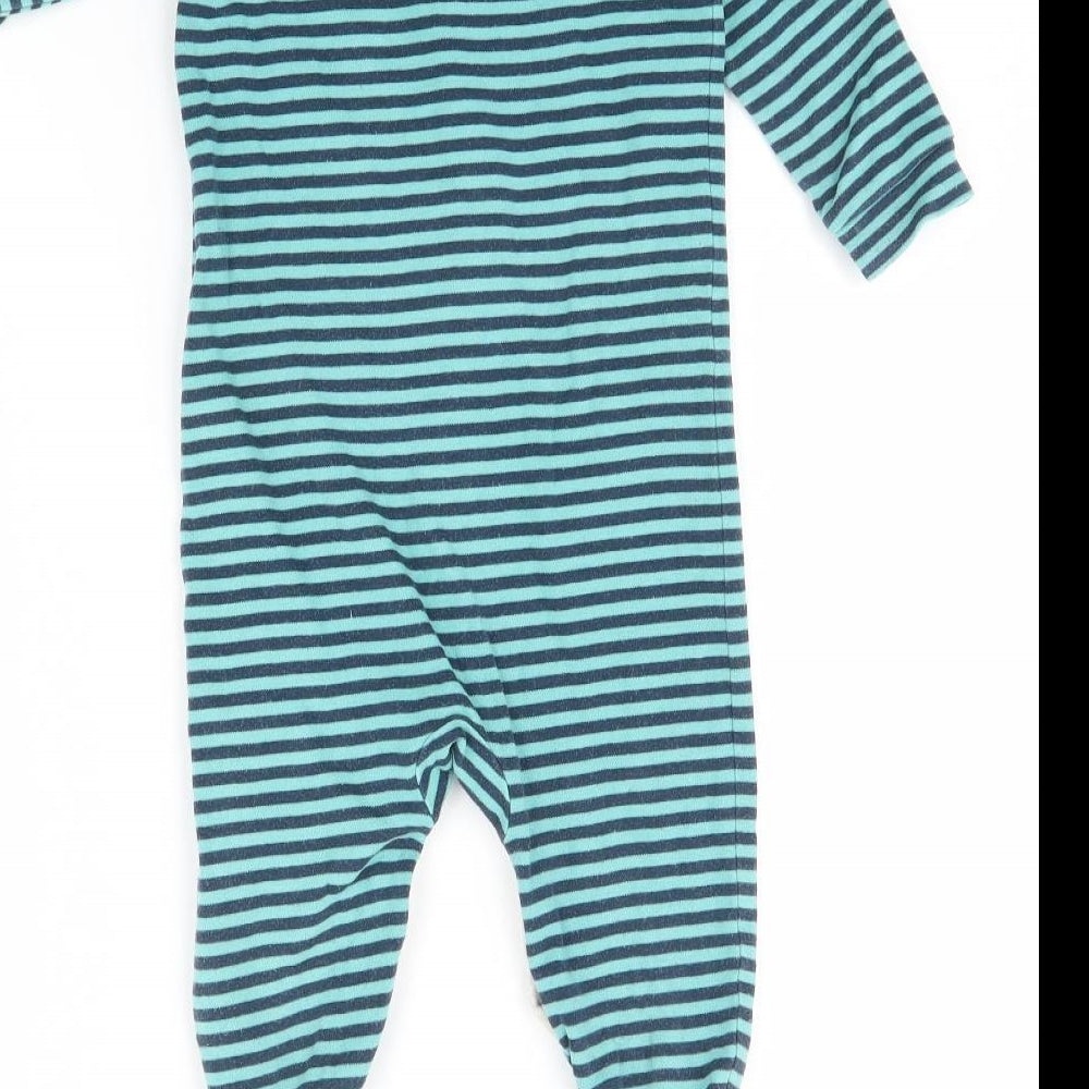 NEXT Baby Green Striped  Babygrow One-Piece Size 12 Months