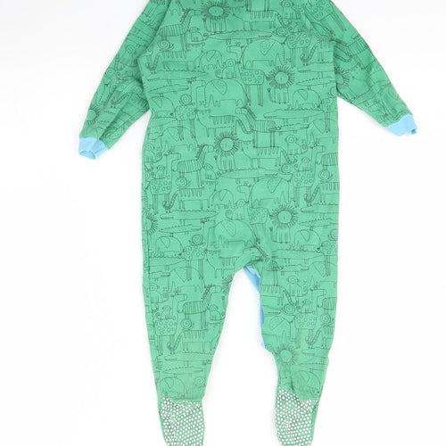 NEXT Baby Green Animal Print  Babygrow One-Piece Size 12 Months