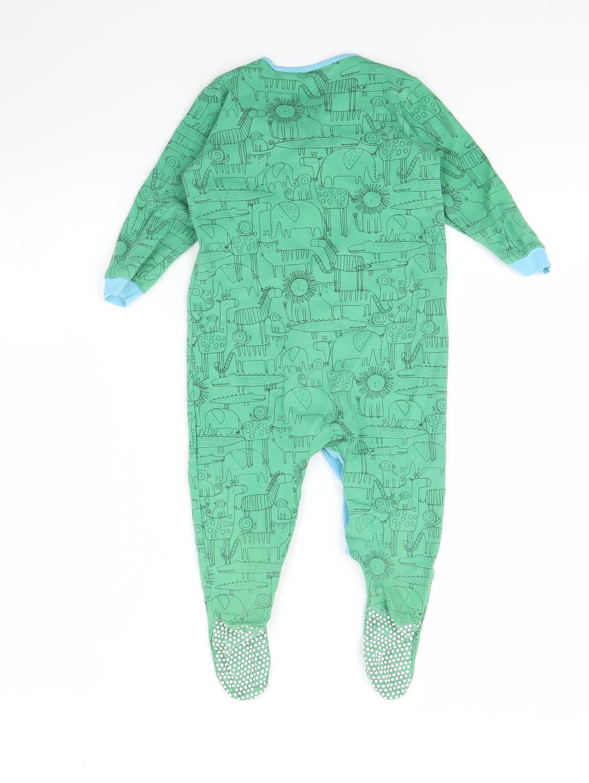 NEXT Baby Green Animal Print  Babygrow One-Piece Size 12 Months