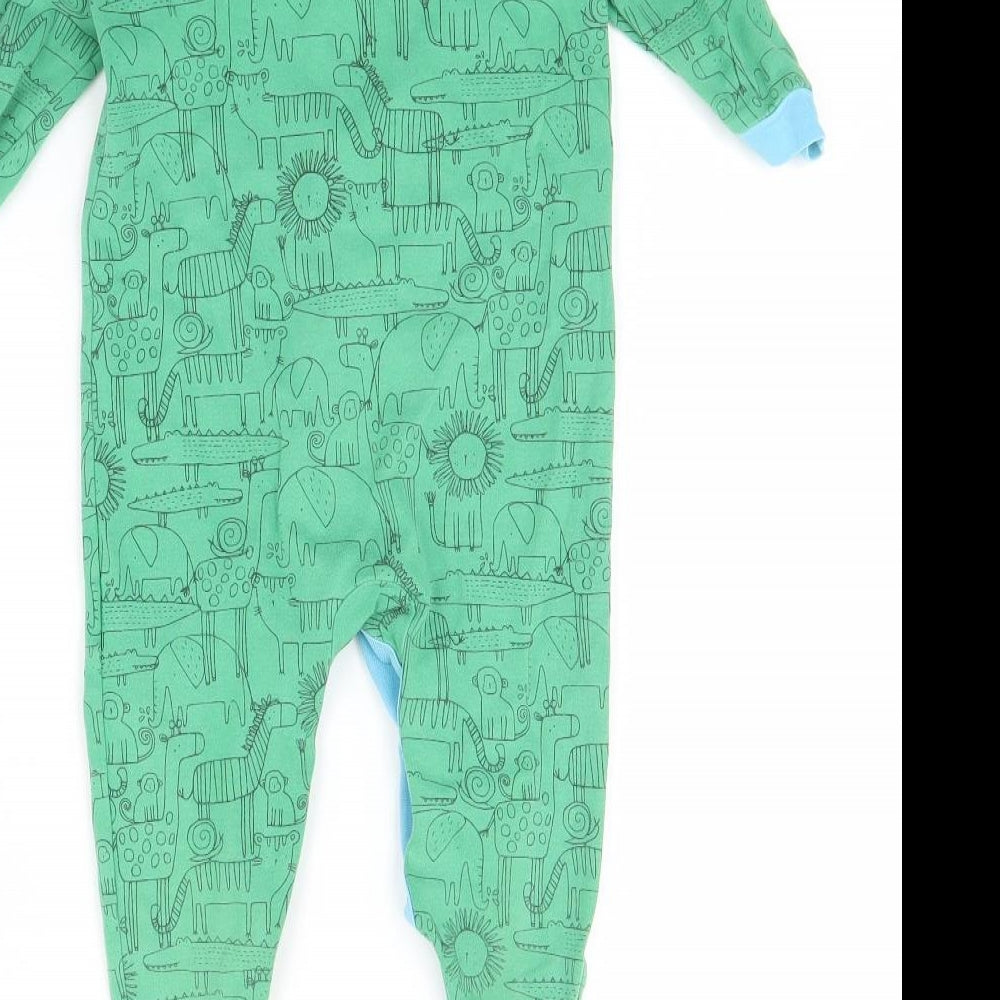 NEXT Baby Green Animal Print  Babygrow One-Piece Size 12 Months
