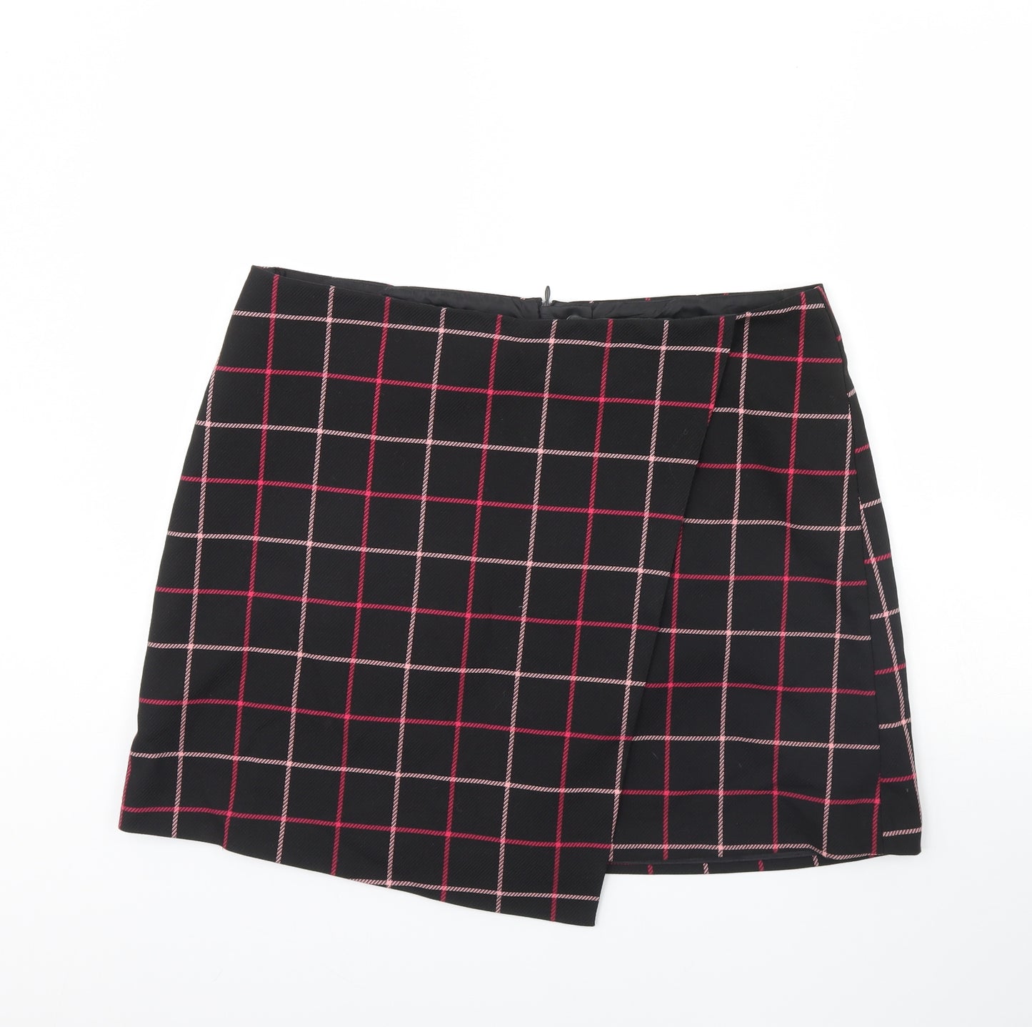 F&F Womens Black Plaid  Mini Skirt Size 18