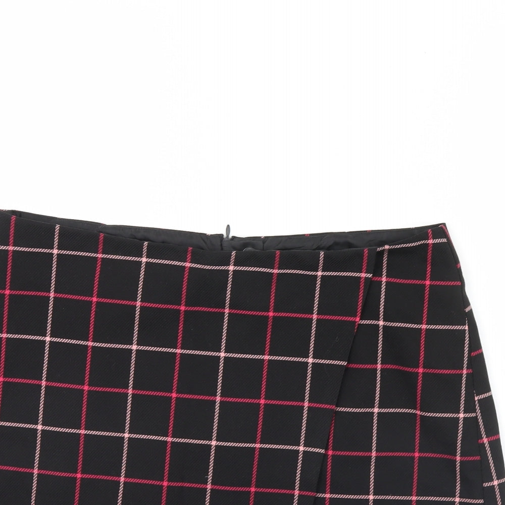 F&F Womens Black Plaid  Mini Skirt Size 18