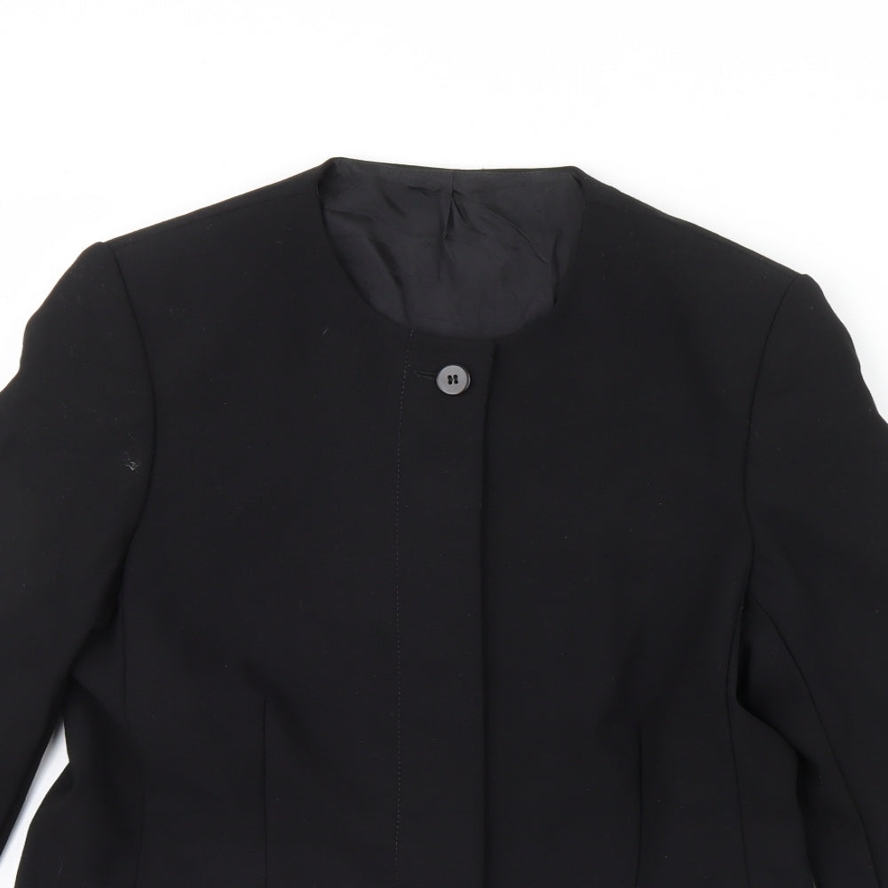M&s Womens Black   Jacket Blazer Size 12  - Shoulder Pads
