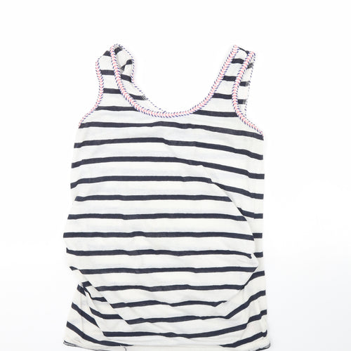 New Look Womens White Striped  Basic Tank Size 10