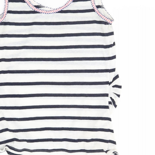 New Look Womens White Striped  Basic Tank Size 10