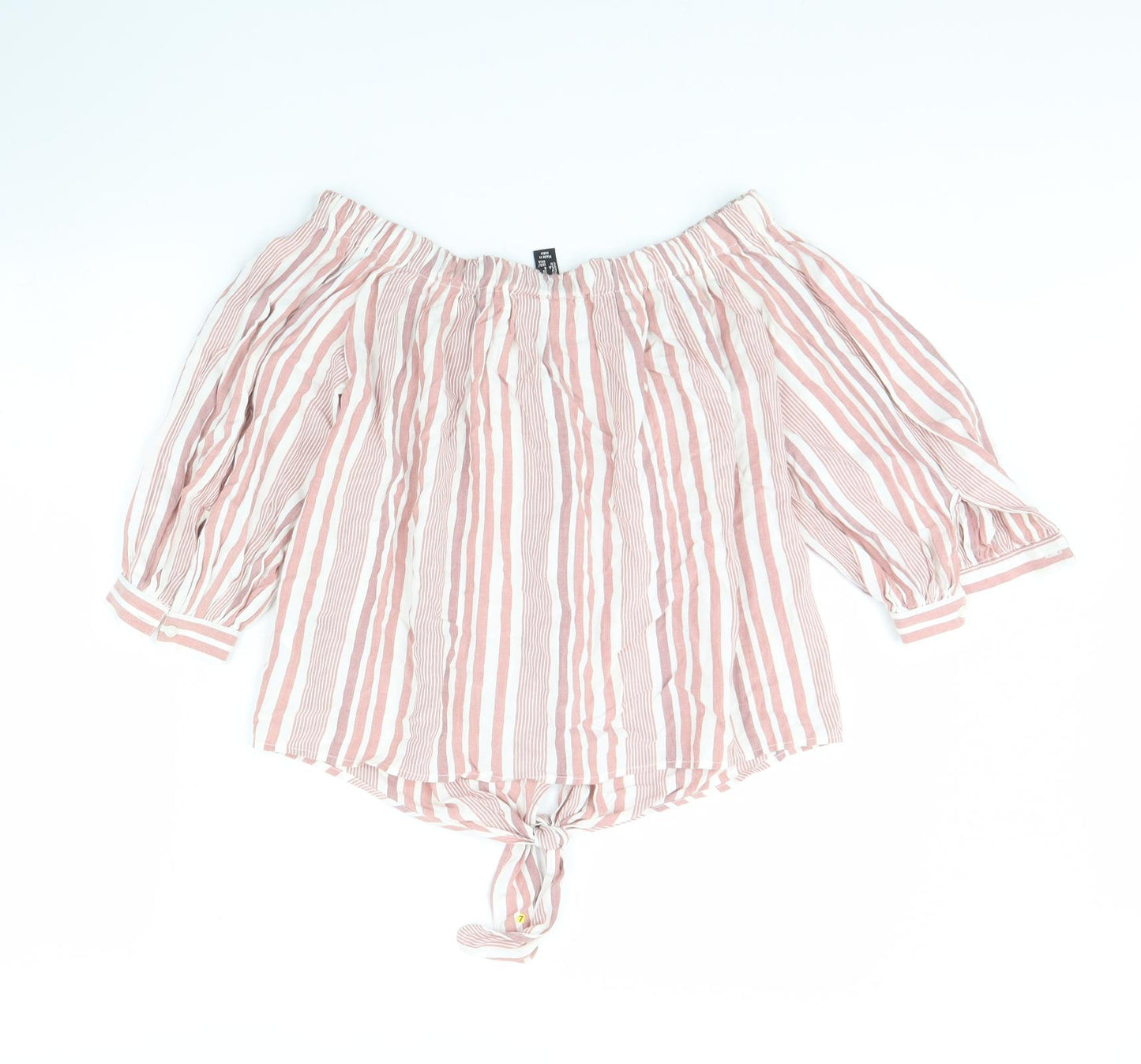 New Look Womens Pink Striped  Basic Blouse Size 8