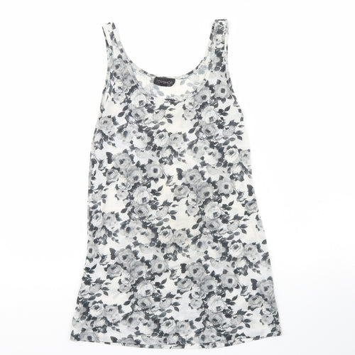Topshop Womens Grey Floral  Basic Tank Size 10