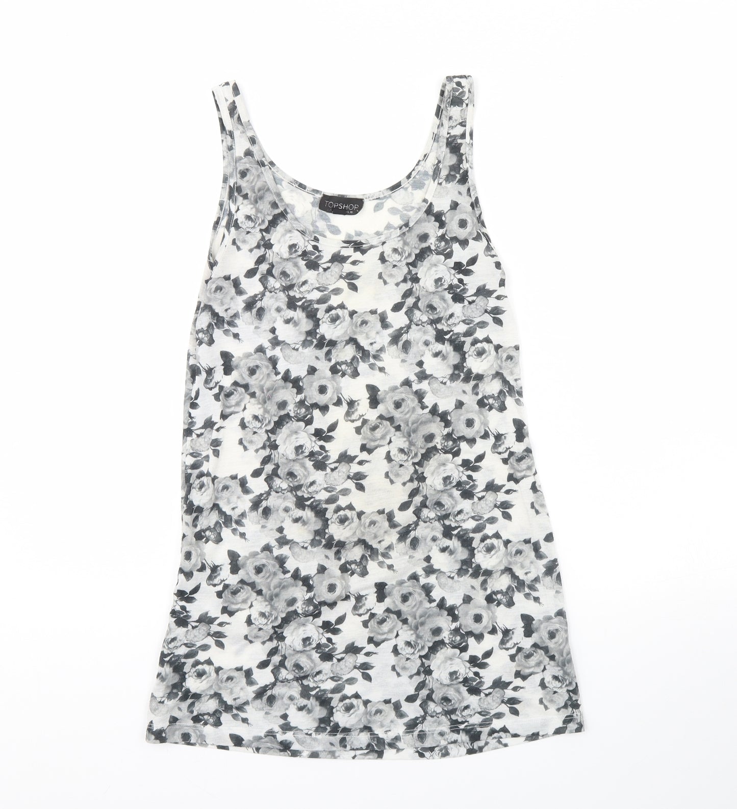 Topshop Womens Grey Floral  Basic Tank Size 10