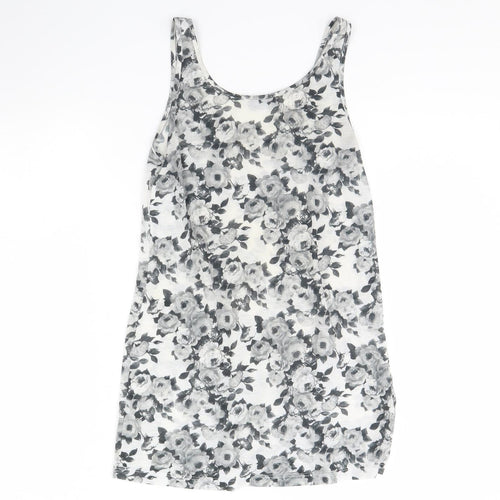 Topshop Womens Grey Floral  Basic Tank Size 10