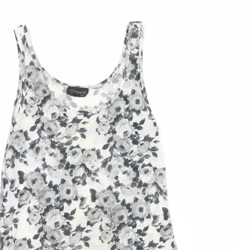Topshop Womens Grey Floral  Basic Tank Size 10