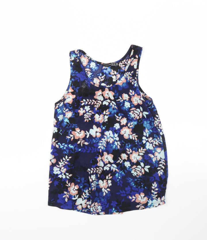 Atmosphere Womens Blue Floral  Basic Tank Size 6