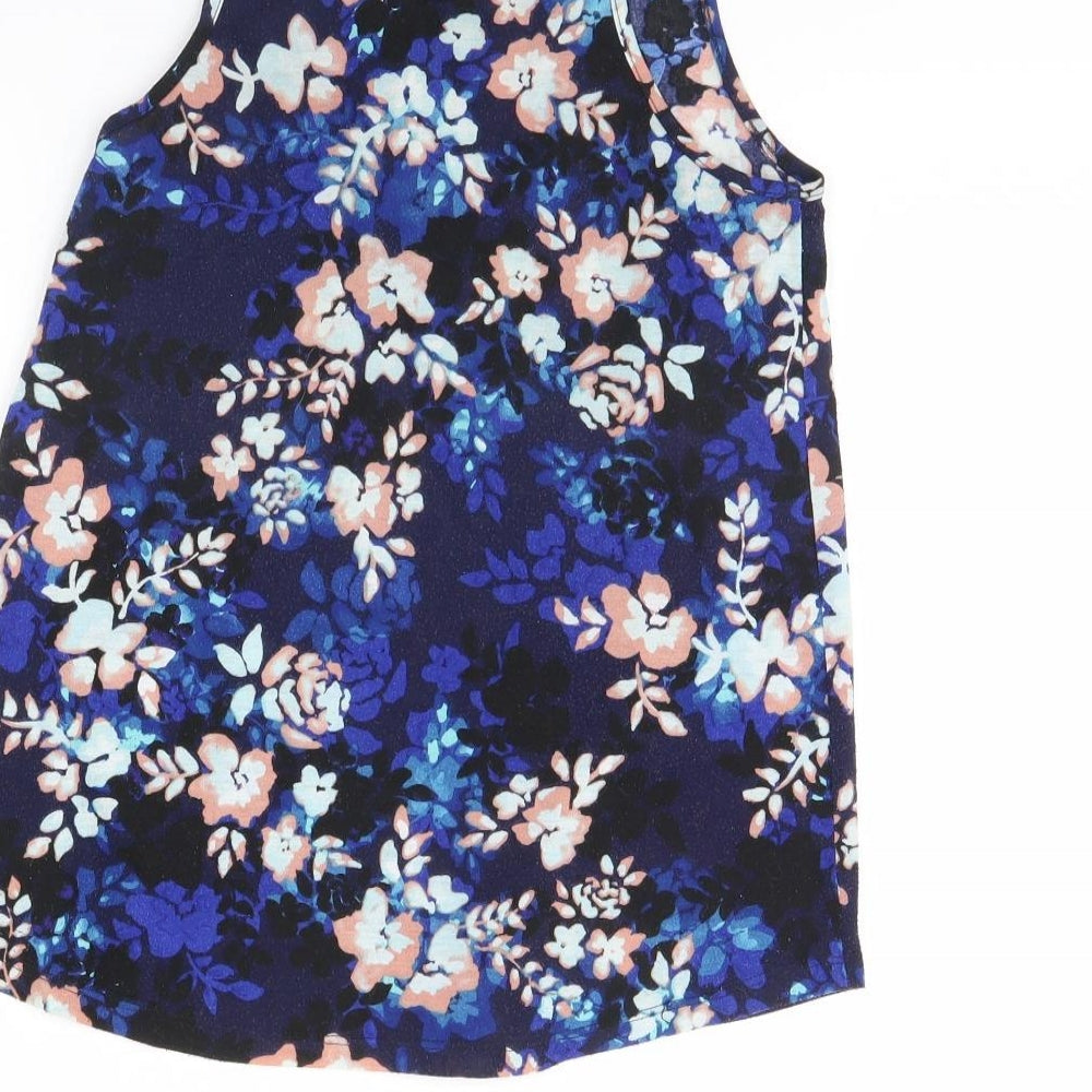 Atmosphere Womens Blue Floral  Basic Tank Size 6
