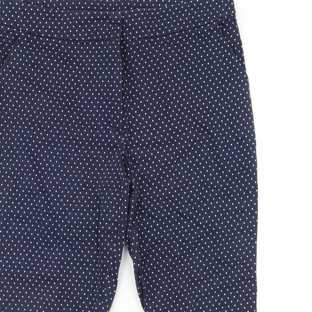 Debenhams Womens Blue Polka Dot  Cropped Trousers Size 18 L21 in