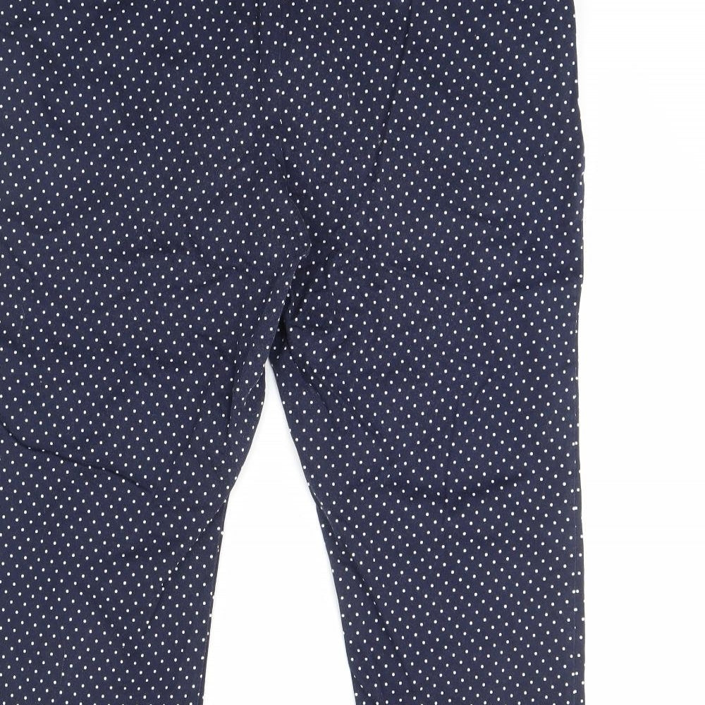 Debenhams Womens Blue Polka Dot  Cropped Trousers Size 18 L21 in
