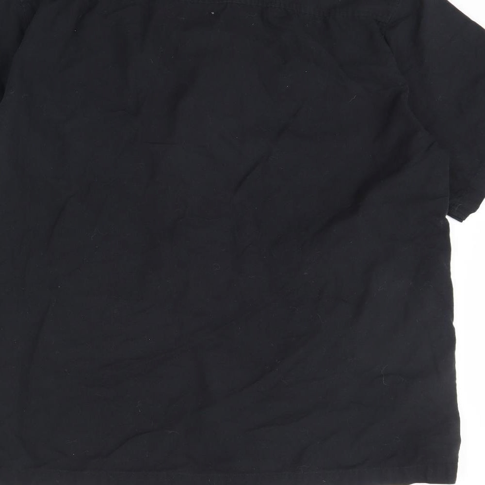 David Carey Mens Black    Button-Up Size XL