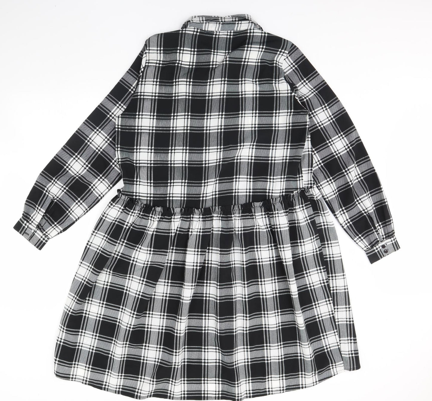 Monki Womens Black Plaid  Shirt Dress  Size S