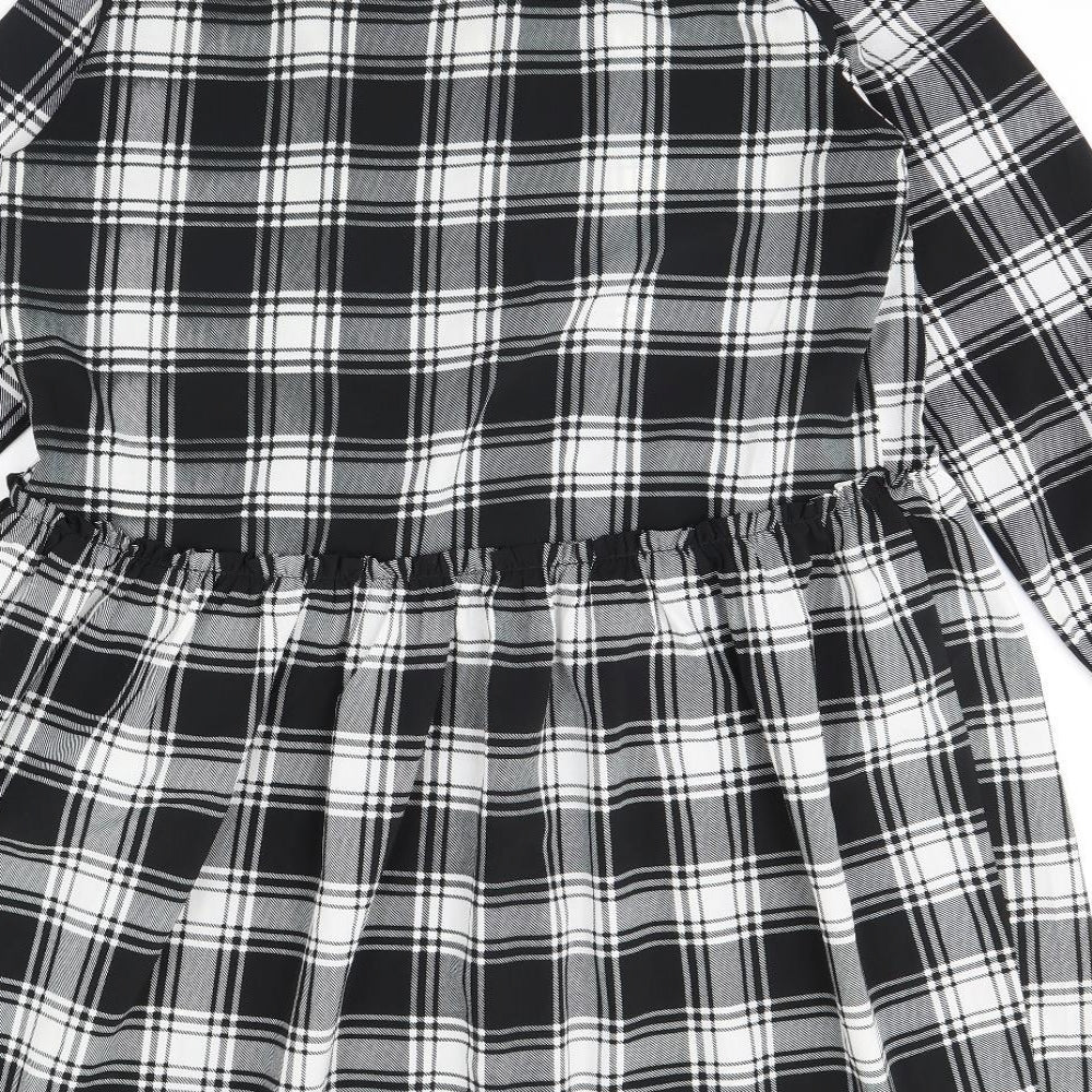 Monki Womens Black Plaid  Shirt Dress  Size S