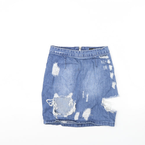 Missguided Womens Blue  Denim Mini Skirt Size 8