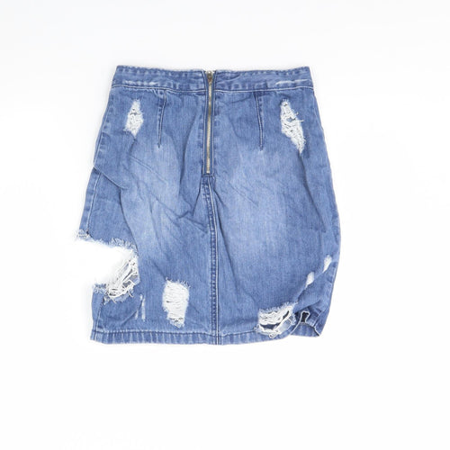 Missguided Womens Blue  Denim Mini Skirt Size 8