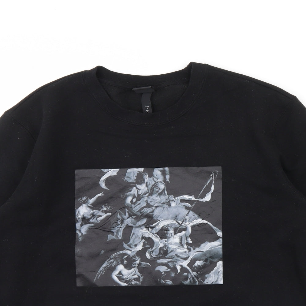 H&M Mens Black   Pullover Jumper Size L