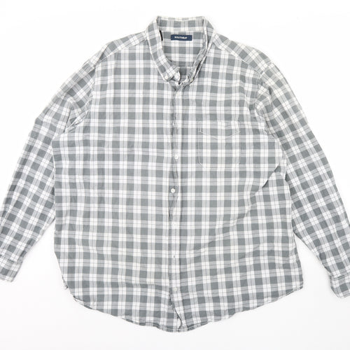 South Bay Mens Grey Plaid   Dress Shirt Size 2XL