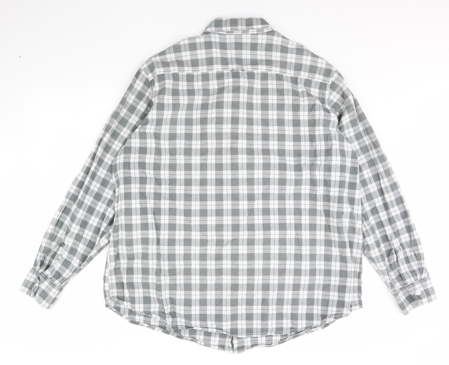 South Bay Mens Grey Plaid   Dress Shirt Size 2XL