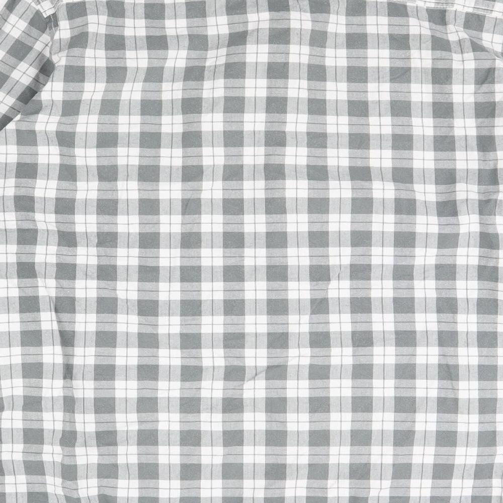 South Bay Mens Grey Plaid   Dress Shirt Size 2XL