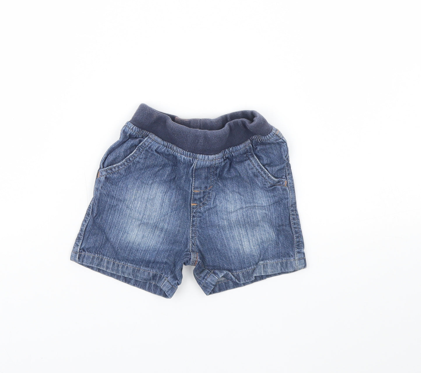 Mothercare Baby Blue  Denim Cropped Trousers Size 9 Months