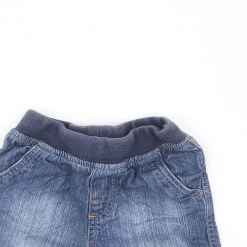 Mothercare Baby Blue  Denim Cropped Trousers Size 9 Months