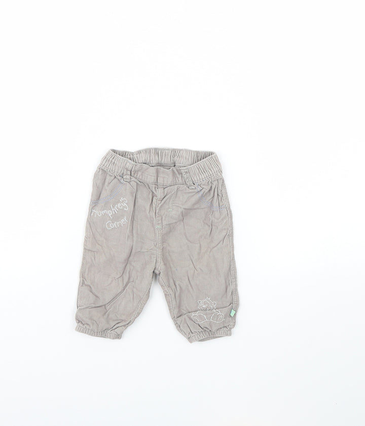 Mothercare Baby Grey  Corduroy Capri Trousers Size 3-6 Months