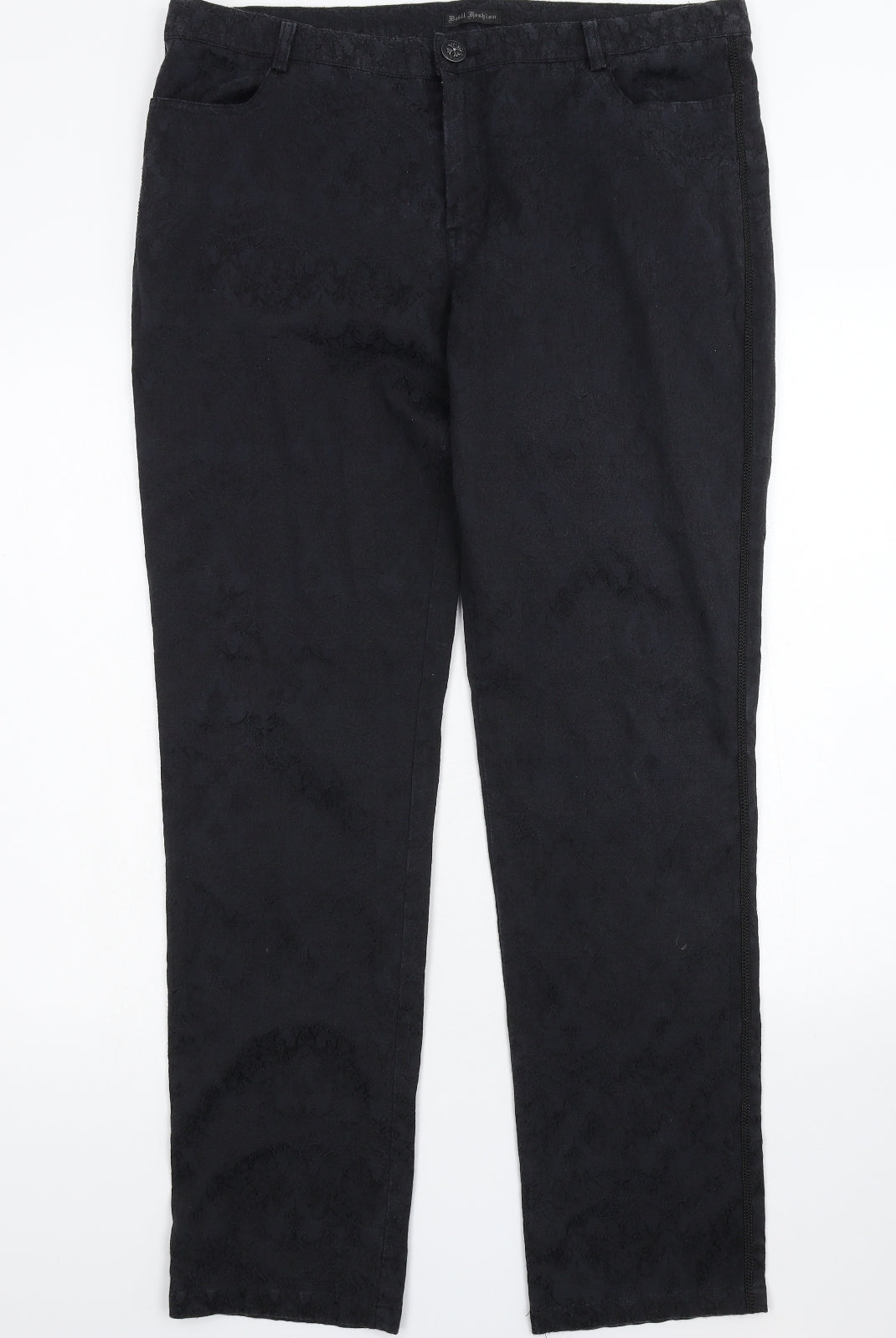 Devil Fashion Mens Black   Trousers  Size 2XL L31 in