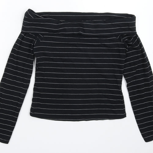 Miss Selfridge Womens Blue Striped  Pullover Sweatshirt Size 12