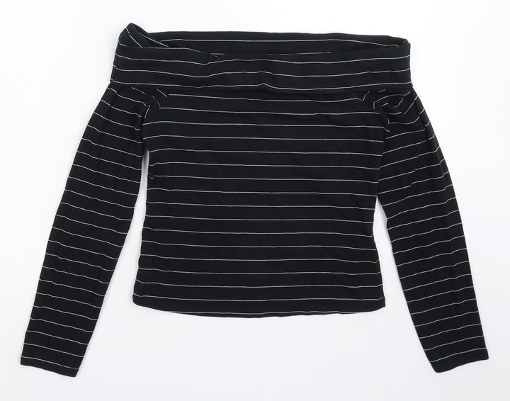 Miss Selfridge Womens Blue Striped  Pullover Sweatshirt Size 12