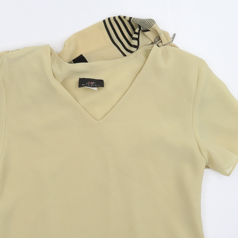 Michel Womens Beige   Basic Blouse Size M