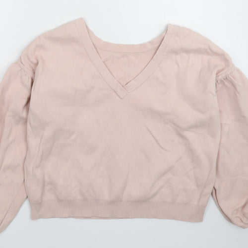 Topshop Womens Pink  Knit Pullover Jumper Size 10
