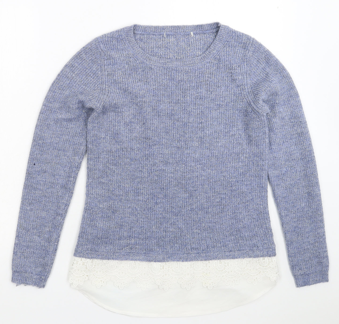 George Womens Blue  Knit Pullover Jumper Size 8